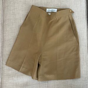 Max Mara Silk High-Waisted Shorts - Sz 0/2 - Made in Italy